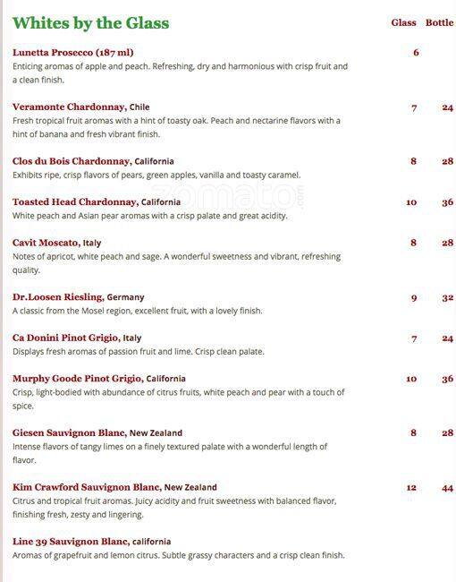 Carta de 730 South Bar & Grill