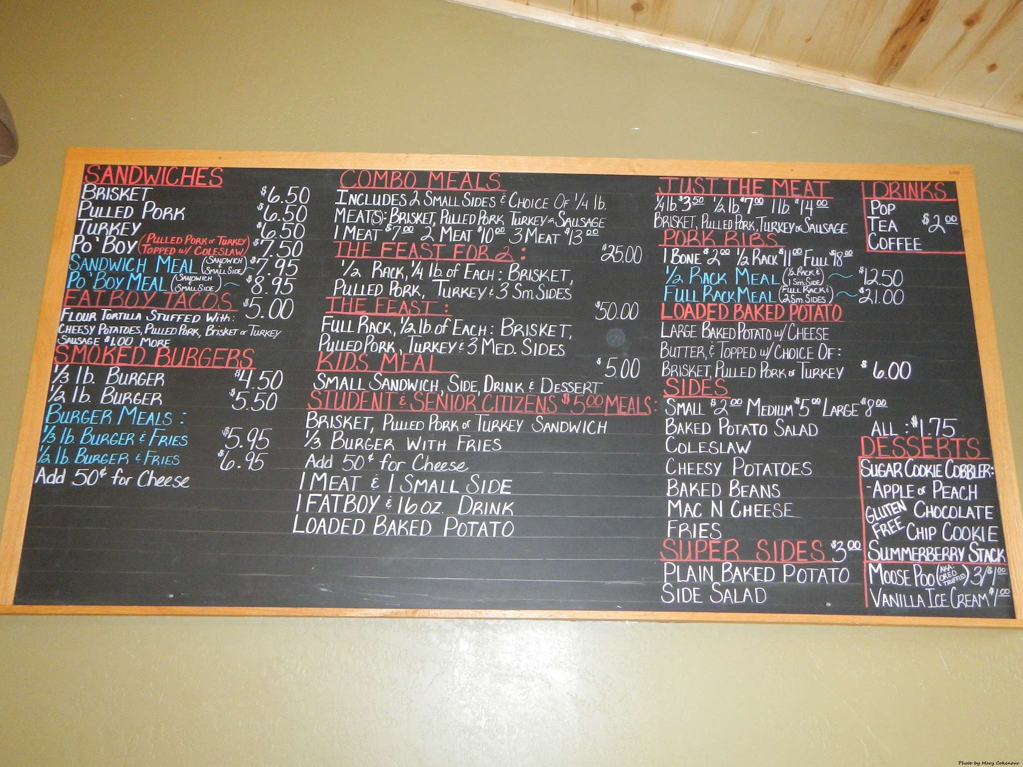 Jimmers Back Country BBQ Menu, Menu for Jimmers Back Country BBQ
