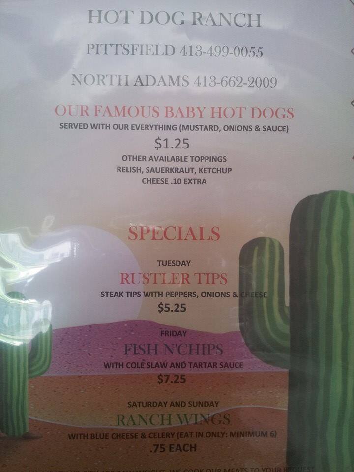 Carta de Hot Dog Ranch