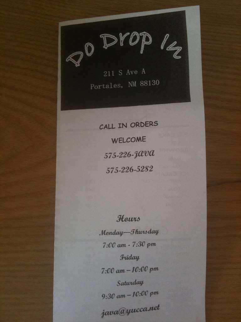 Menu at Do Drop In cafe, Portales, 123 S Main Ave