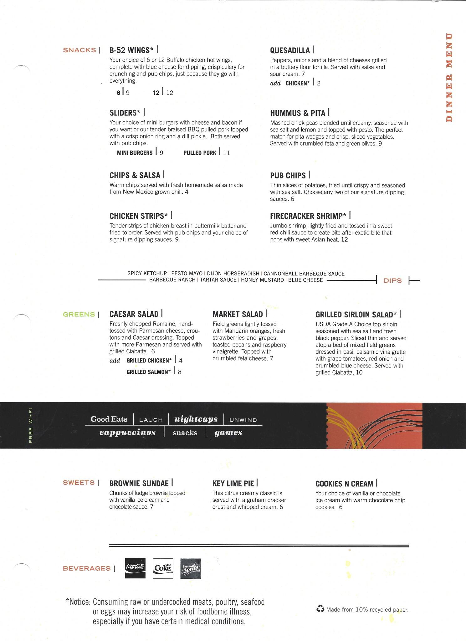 Menu at Oasis Bar & Grill, Roswell
