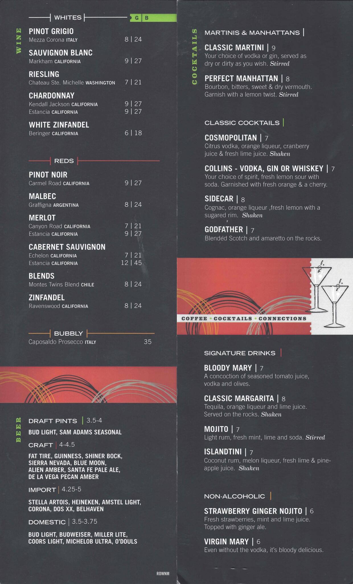 Menu at Oasis Bar & Grill, Roswell