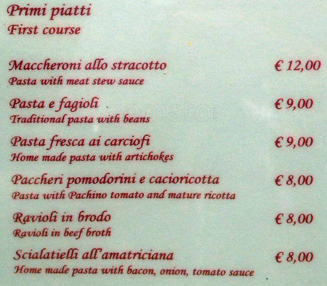 Menu di Ristorante Il Caminetto 