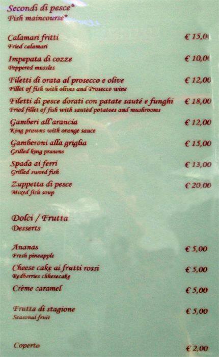 Menu di Ristorante Il Caminetto 
