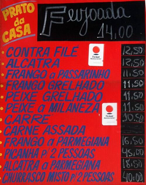 Bar Raimundos cardápio