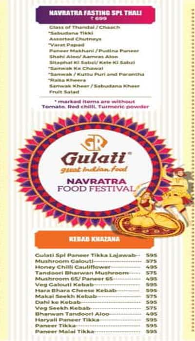 Gulati menu