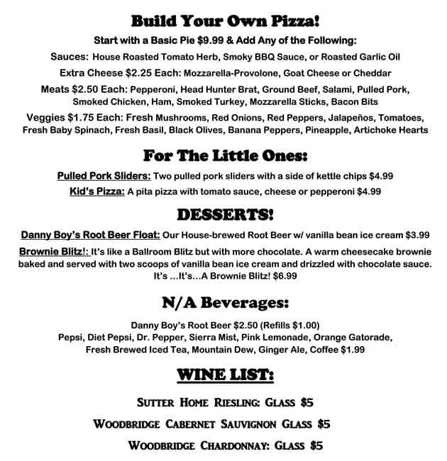Menu at Fat Head's Brewery restaurant, Middleburg Heights