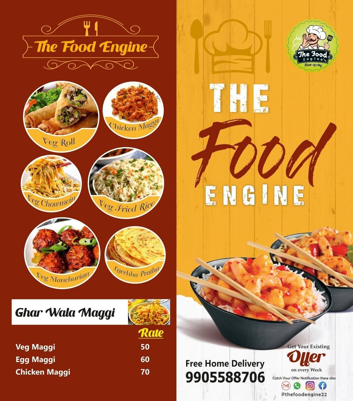 Menu of The Food Engine, Begampur, Patna