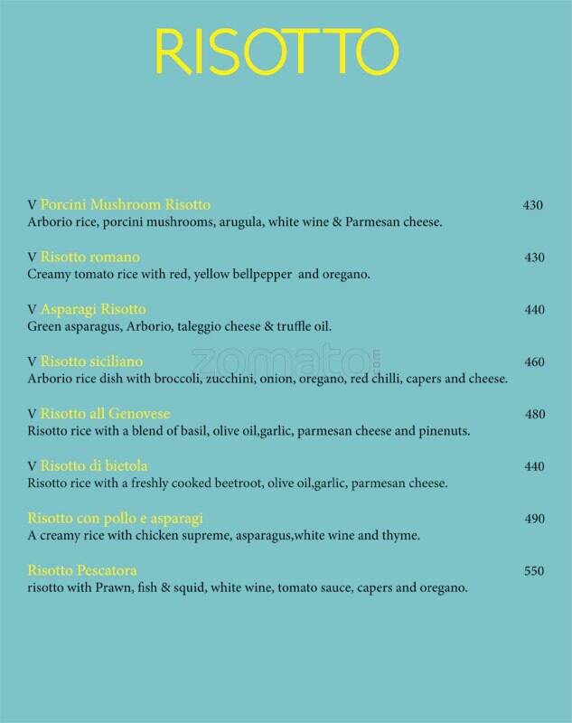 Menu at Pesto Pesto, Pune, No 37 3 Onyx Tower 12th Floor North Main Road