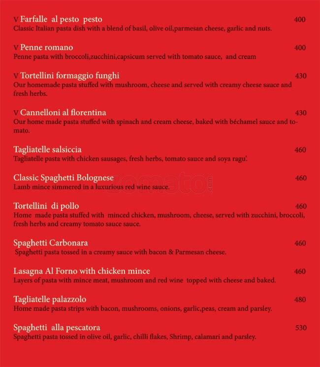 Menu at Pesto Pesto, Pune, No 37 3 Onyx Tower 12th Floor North Main Road