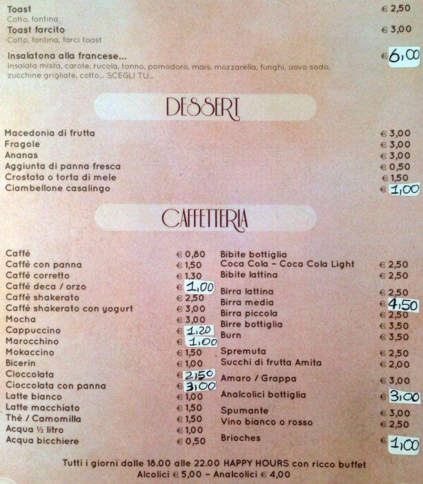 Menu di Tickles Cafè 