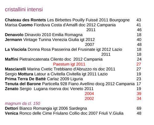 Menu di ilwinebar Trimani 