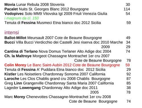 Menu di ilwinebar Trimani 