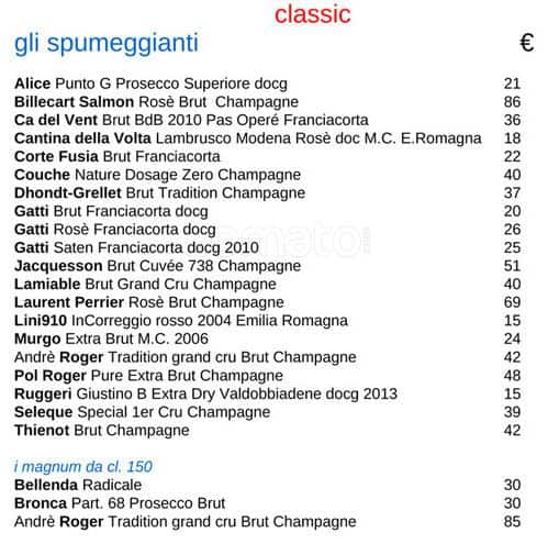 Menu di ilwinebar Trimani 