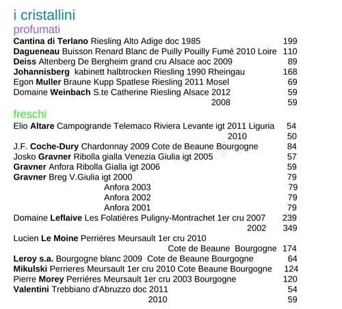 Menu di ilwinebar Trimani 