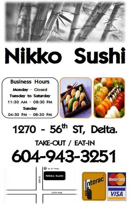 Nikko Sushi menu