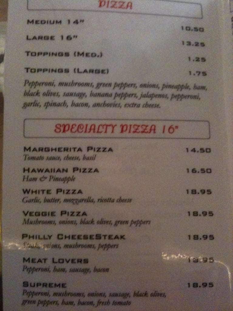 Pizza Bella Menu, Menu for Pizza Bella, Matlacha, Fort Myers