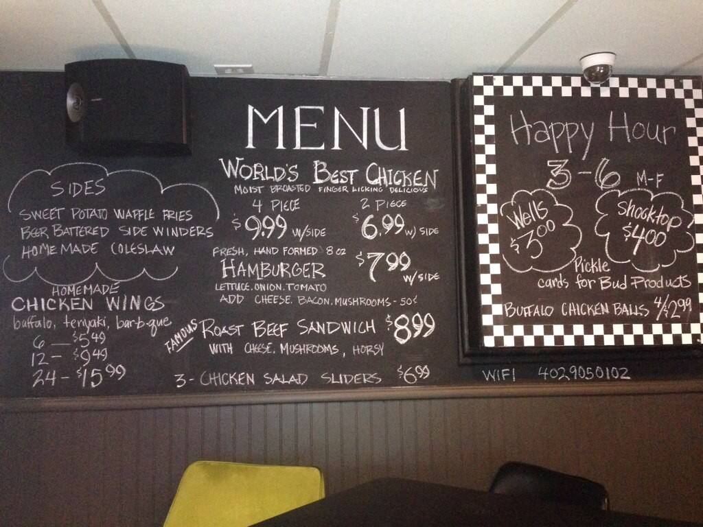 Menu at Tracks Lounge pub & bar, Omaha