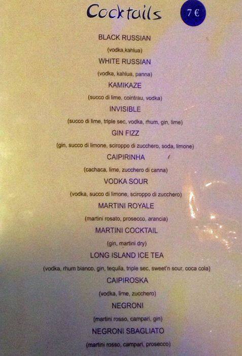 Menu di Pasha Palace Shisha Bar 