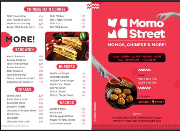 Momo Street menu