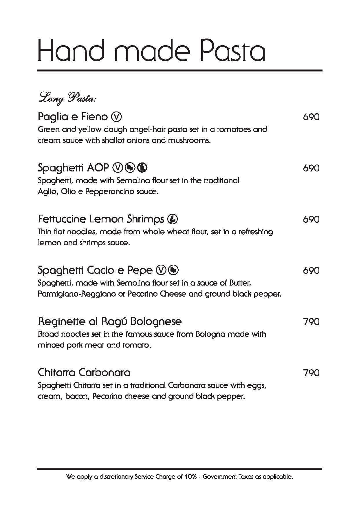 Artusi Ristorante e Bar menu