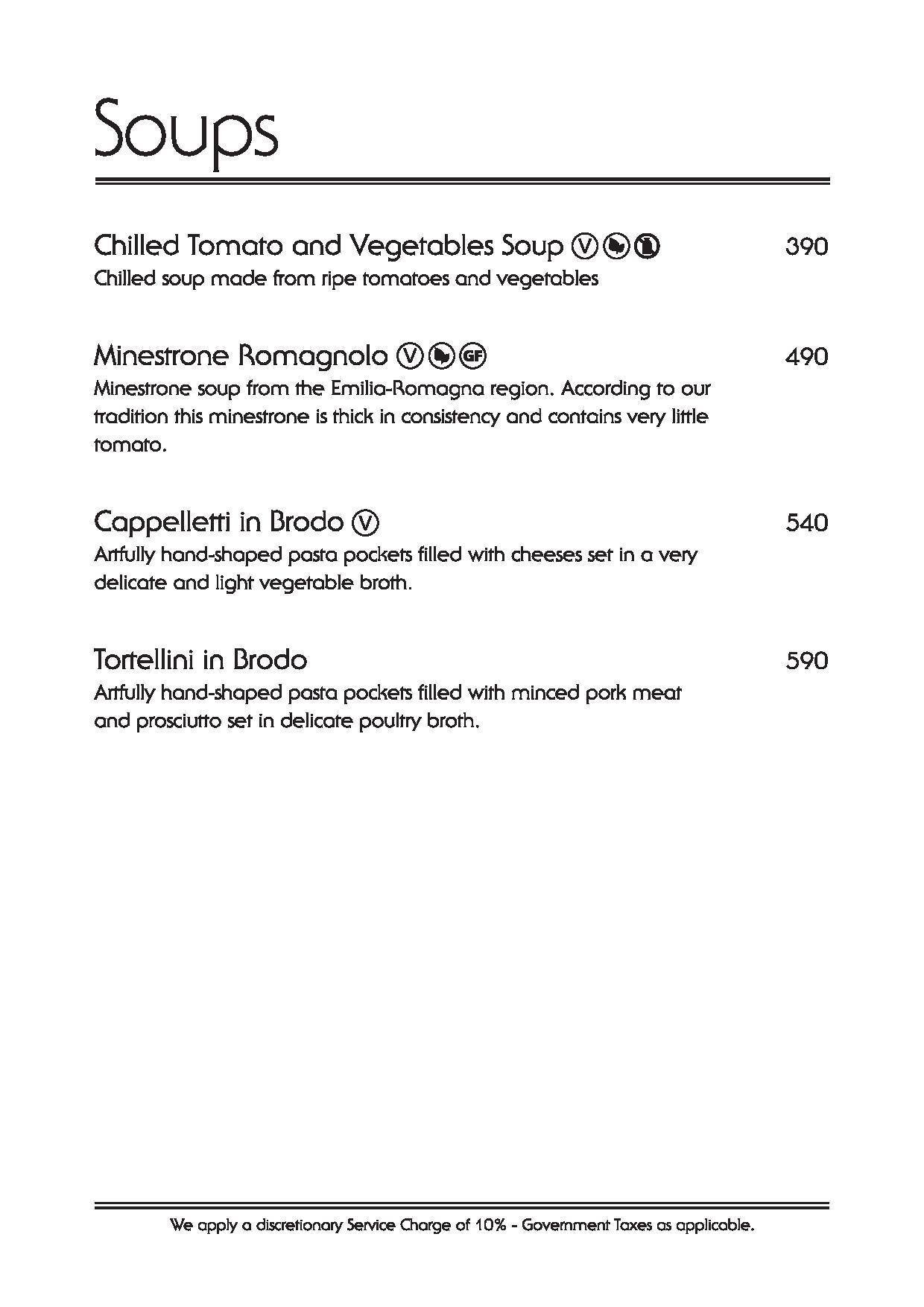 Artusi Ristorante e Bar menu
