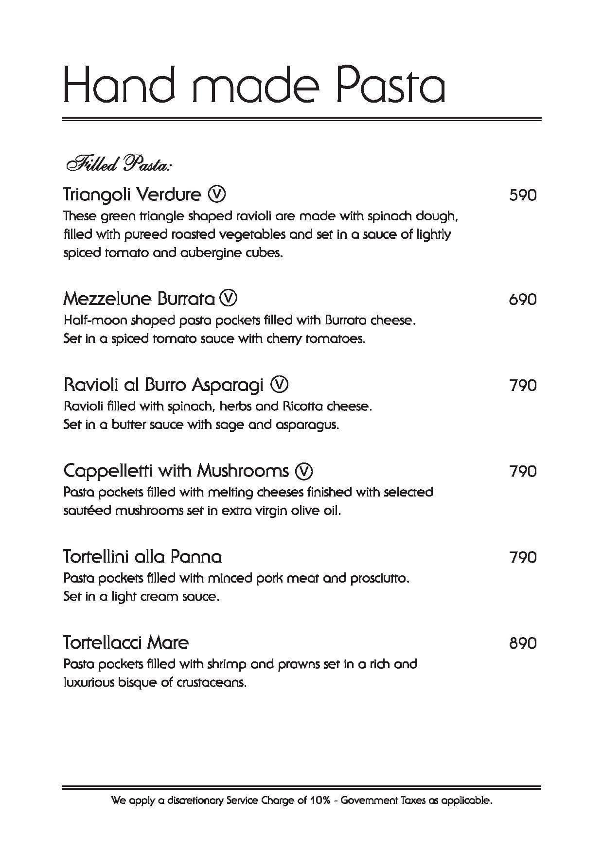 Artusi Ristorante e Bar menu