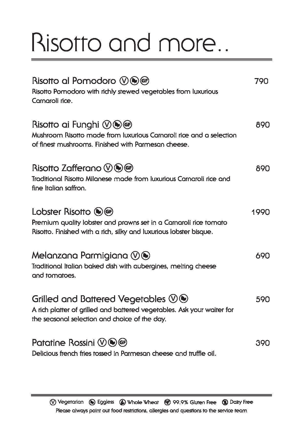 Artusi Ristorante e Bar menu