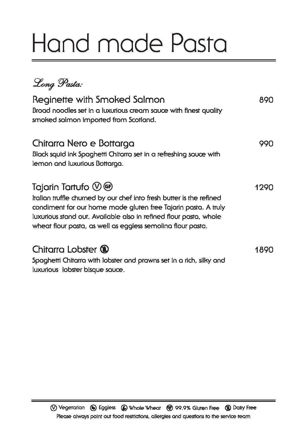 Artusi Ristorante e Bar menu