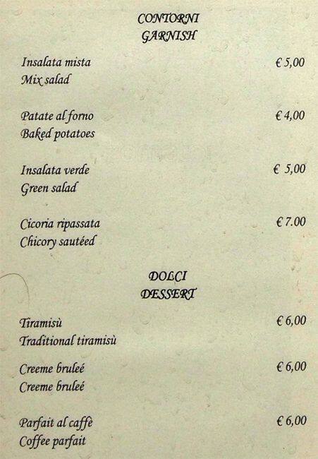 Menu di Osteria Dell'Antiquario 