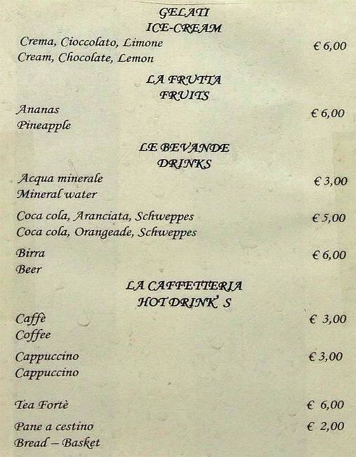 Menu di Osteria Dell'Antiquario 