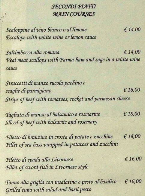 Menu di Osteria Dell'Antiquario 