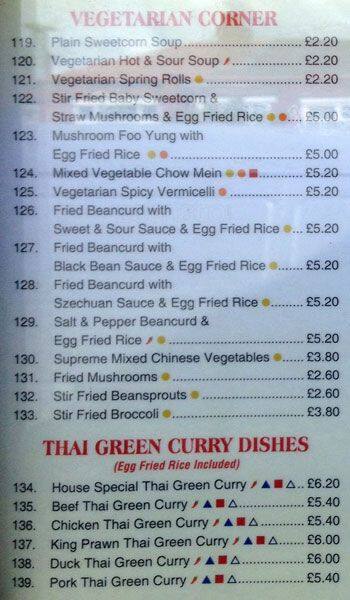 The Manchu Wok menu