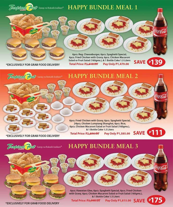 Menu at Tropical Hut fast food, San Juan