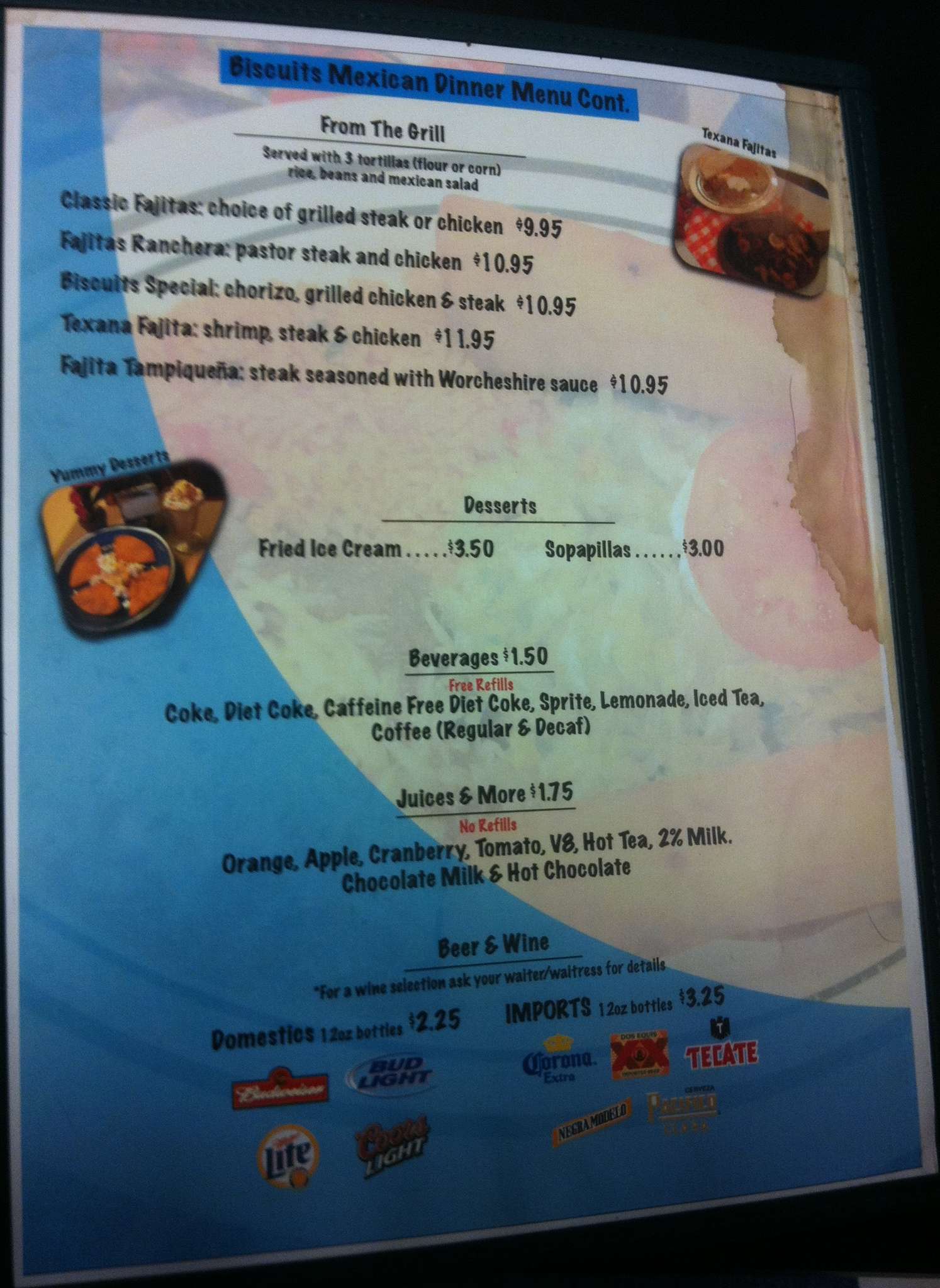 Menu at Biscuits restaurant, Indianapolis