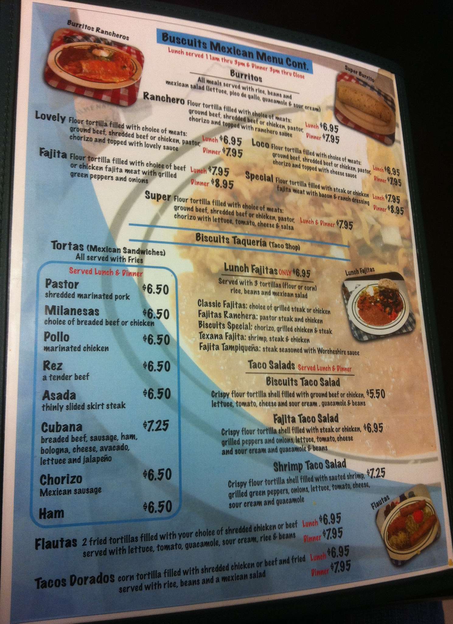 Menu at Biscuits restaurant, Indianapolis