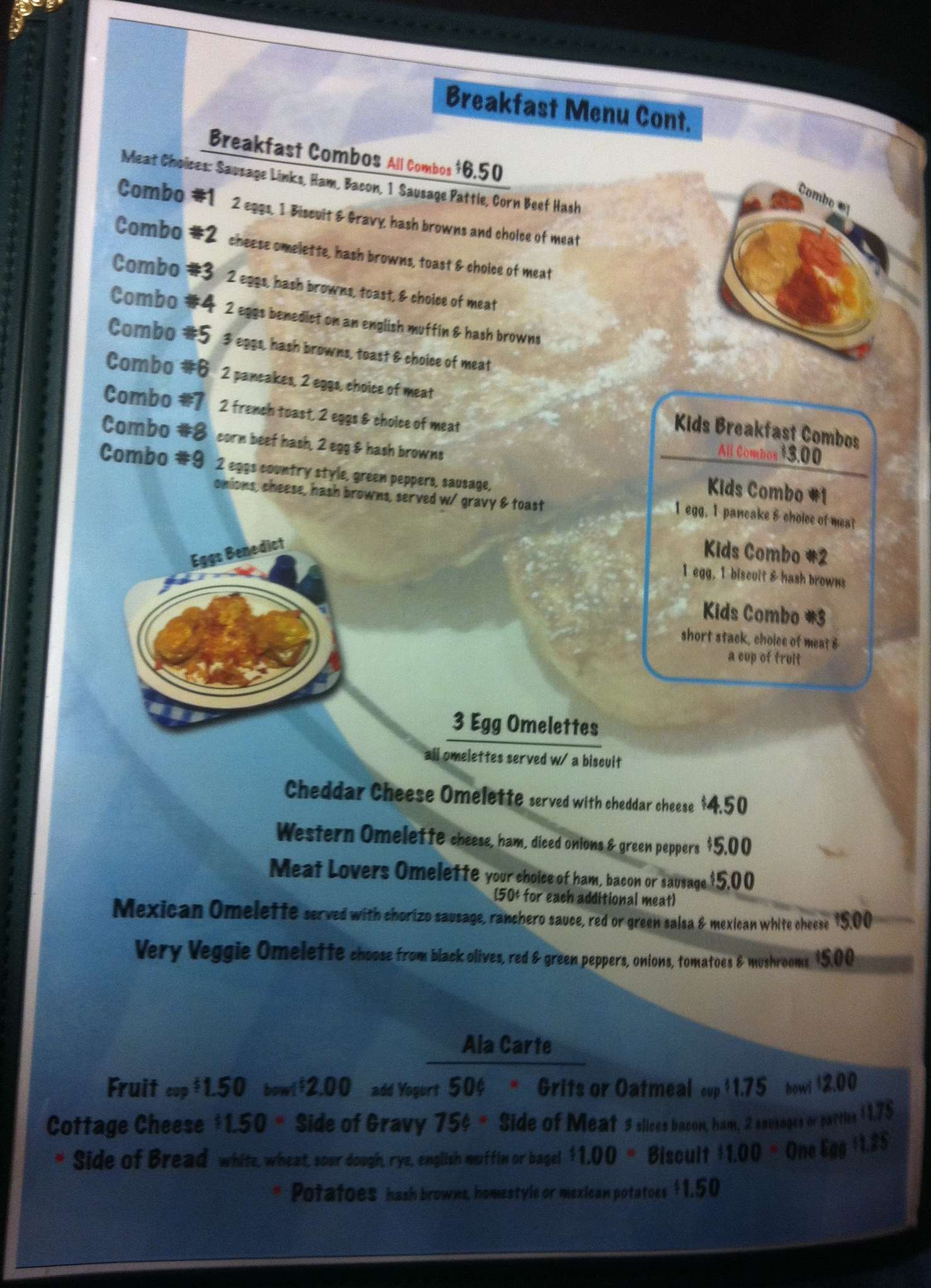 Menu at Biscuits restaurant, Indianapolis