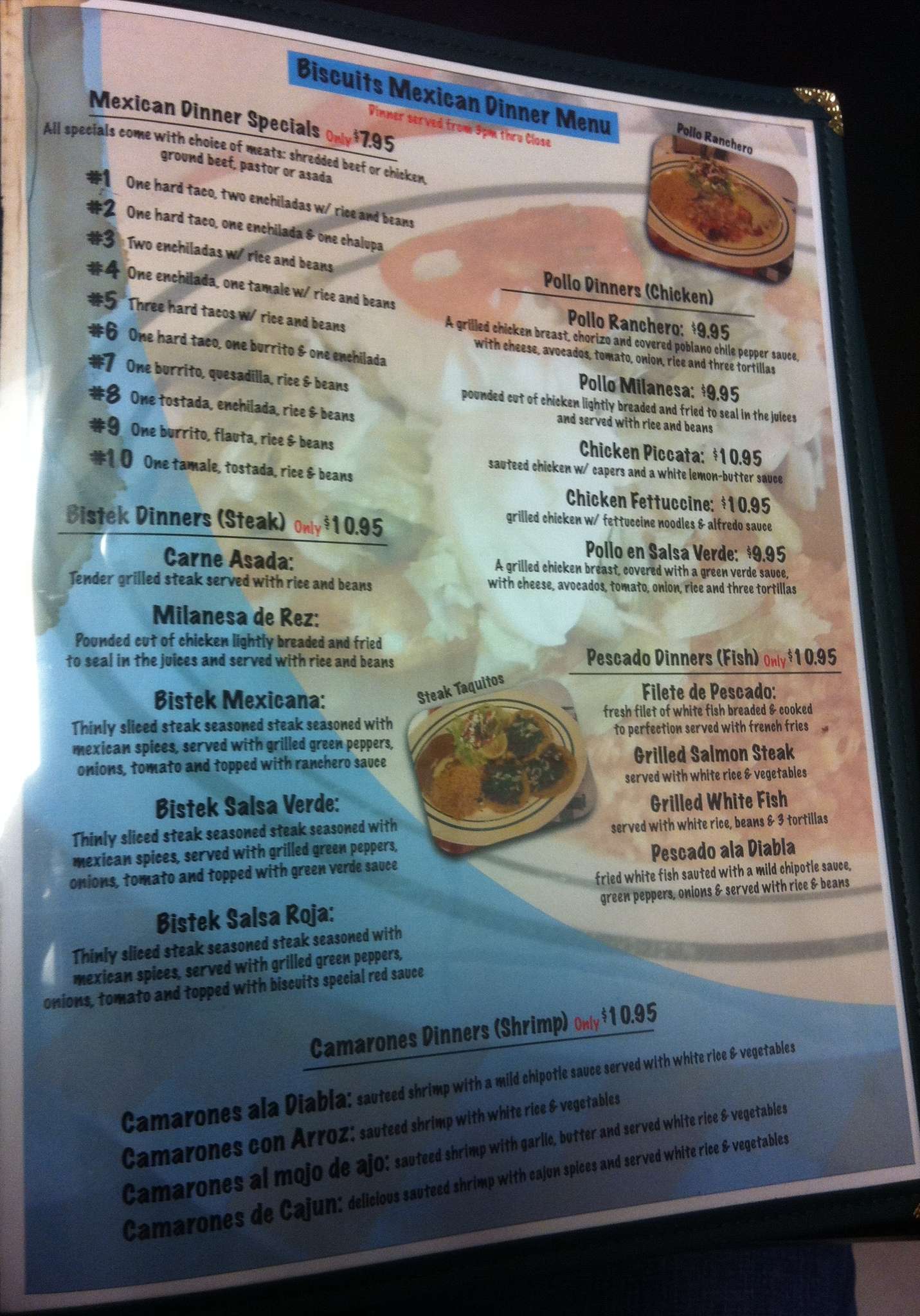 Menu at Biscuits restaurant, Indianapolis