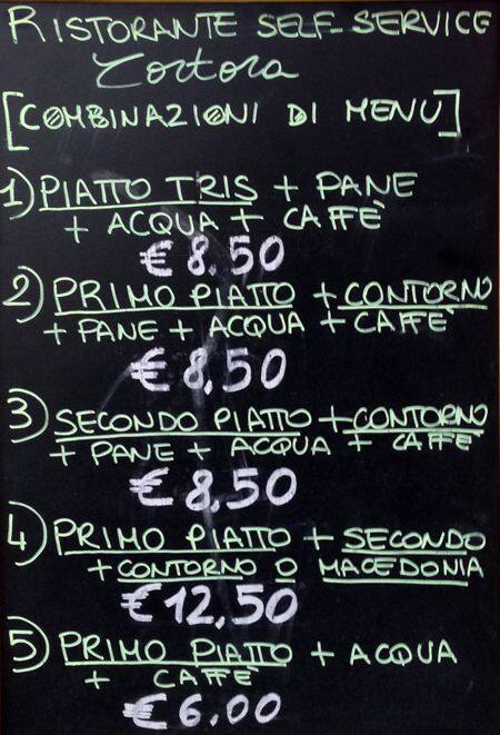 Caffetteria Tortora меню