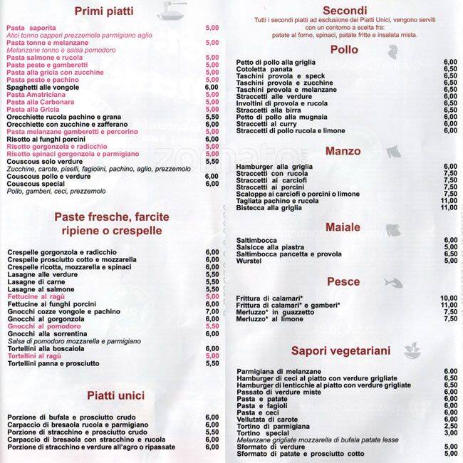 Menu di Cotto e Mandato 