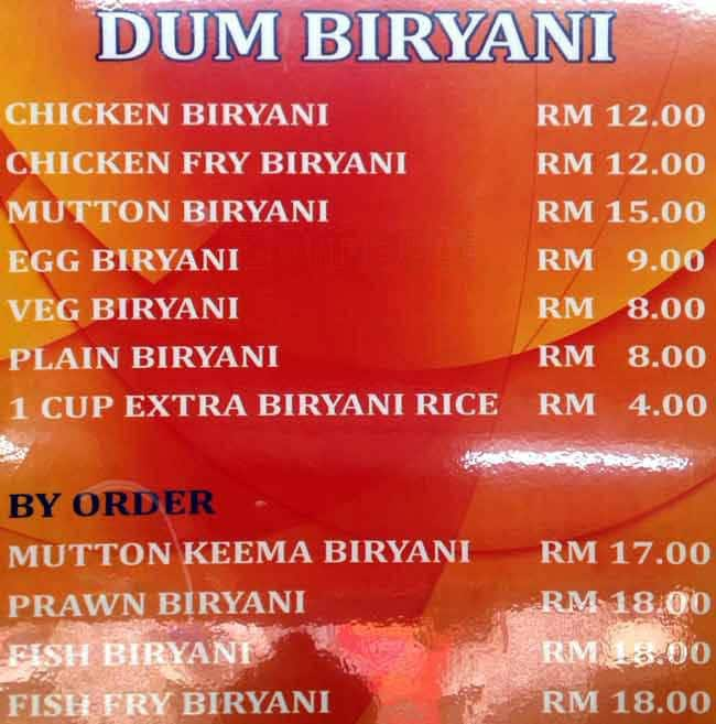 Hyderabad Biryani House Menu Menu For Hyderabad Biryani House Brickfields Kuala Lumpur