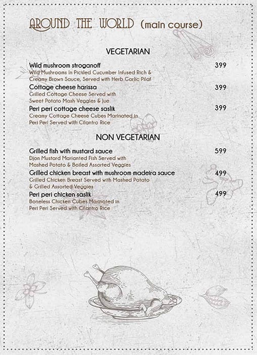 Menu at The Moonshine Project, Hyderabad