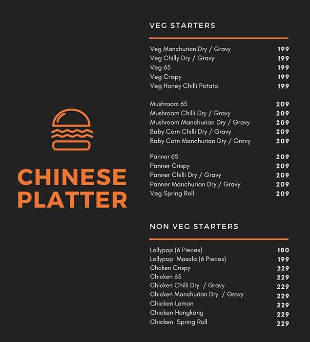 Chinese Platter menu