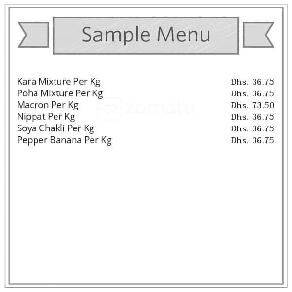 Menu at Prince Sweets desserts, Dubai, 68Q2+J8M