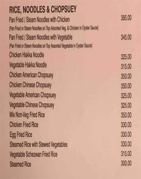 Pindi Restaurant Delhi menu