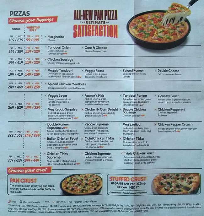 Pizza Hut WTP, Jaipur menu