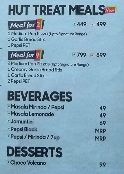 Pizza Hut WTP, Jaipur menu