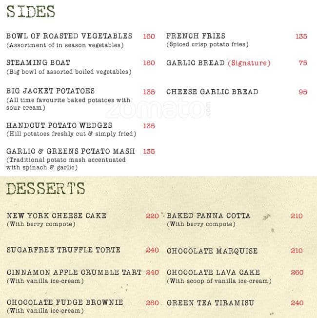 Menu at Garlic And Greens, Chandigarh, 178178A
