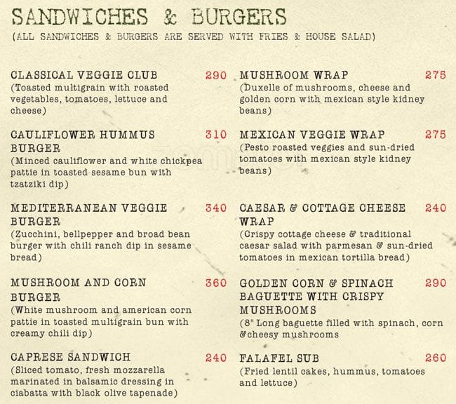 Menu at Garlic And Greens, Chandigarh, 178178A