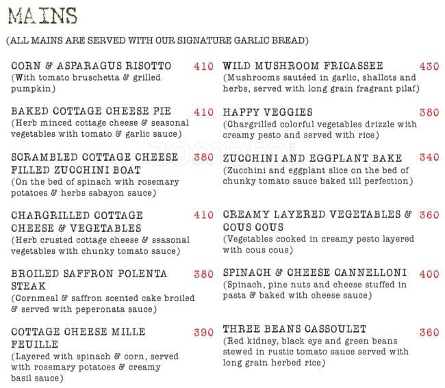 Menu at Garlic And Greens, Chandigarh, 178178A